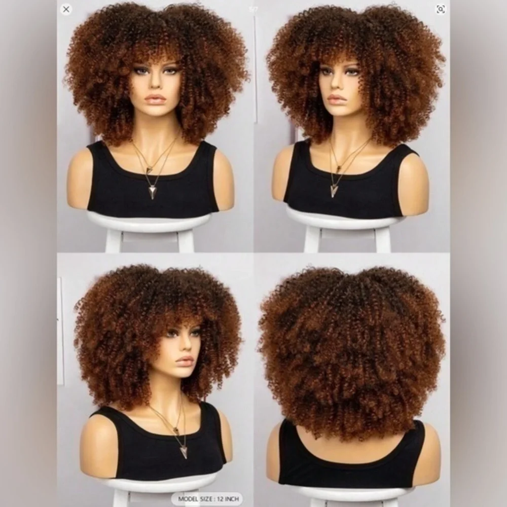 ✨NWT Afro Curly 12 Inch Synthetic Wigs Fibre Honey blonde 🍯
